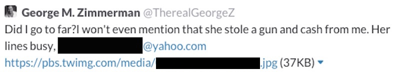 Illustration for article titled George Zimmerman Kicked Off Twitter for Doxxing, Posting Nudes of Ex-Girlfriend